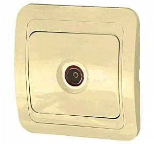 Розетка TV СП 1-мест. Makel Mimoza крем. (RG6) 25007