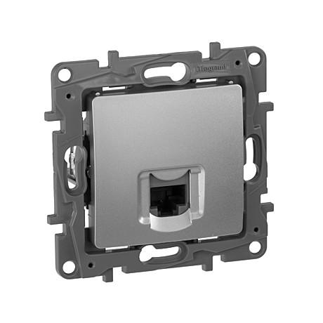 Розетка компьютерная СП Legrand Etika RJ45 кат. 5-UTP алюминий