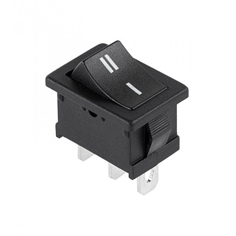 Выключатель кнопка Rexant 250V 6А (3с) ON-OFF-ON черный Mini (RWB-205, SC-768)(10!)