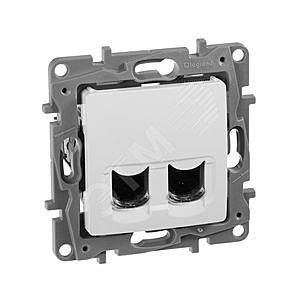 Розетка компьютерная двойная СП Legrand ETIKA RJ 45 кат. 6-UTP белая