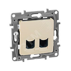 Розетка компьютерная двойная СП Legrand ETIKA RJ 45 кат. 6-UTP слоновая кость