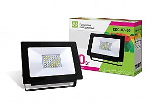 Прожектор св/д 50W(4000lm) 6500K IP65143x122x25 мм черный СДО-07 ASD/IN HOME 4638
