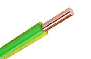 Провод ПВ1 1х16 жёлто-зелёный установочный, медный, жесткий, изоляция ПВХ