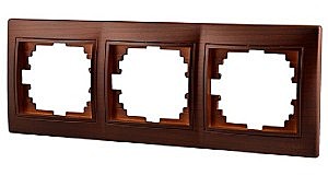 Рамка СП 3 пост. Lezard Мира (б/вст, горизонт.) маун (PC) 701-0404/0400-148