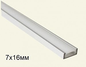 Профиль 2000х16x7мм накладной для светодиодной ленты General (цена за шт) 523300
