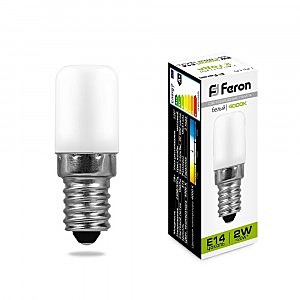 Лампа для холодильников Feron свеча E14 2W(160Lm) 4000K 4K матовая 51x18, LB-10 25897