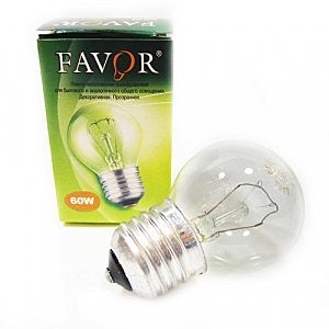 Лампа накаливания E27 Favor 40W 230V P45 шар прозрачная (Калашников)