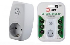 Сетевой фильтр ЭРА 1 роз. 16А 3500W белый, земля, защита от КЗ и перенапряжения