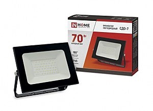 Прожектор св/д 70W(5600lm) 6500K IP65 207x171x22мм черный СДО-7 ASD/IN HOME 4645