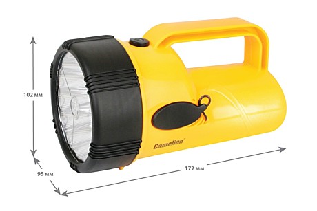 Прожектор-фонарь 1,2W (48lm) LED29314 акк. 4V 2.3Ah 19св/д желтый+черный/пласт, зу 220Camelion
