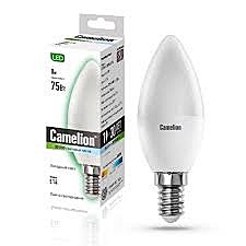 Лампа светодиодная E14 Camelion Свеча 5W(390lm 220°) 3000K 2K матов. 106x38 пластик LED5-C35/830/E14